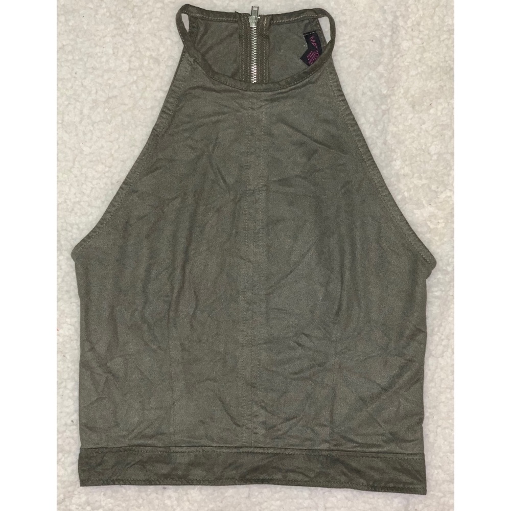 Halter zip up Crop Top